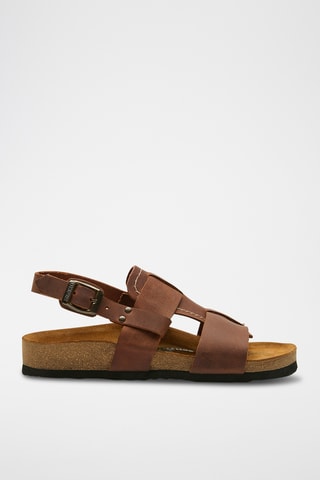 Sandalias de piel Likya - Marrón - Diseño ancho
