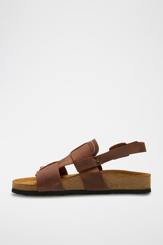 Sandalias de piel Likya - Marrón - Diseño ancho