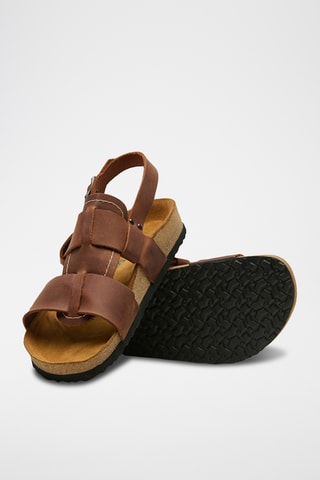 Sandalias de piel Likya - Marrón - Diseño ancho