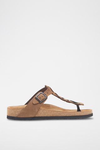 Sandalias de nobuk Guidan - Beige - Diseño ancho
