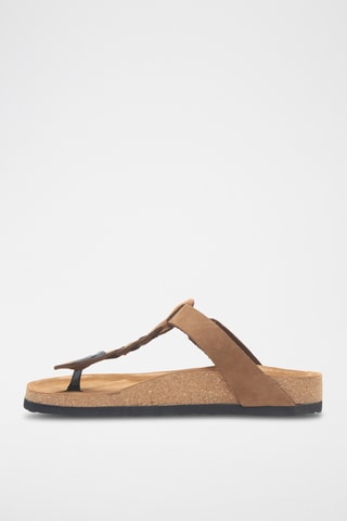Sandalias de nobuk Guidan - Beige - Diseño ancho