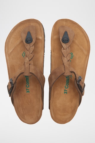 Sandalias de nobuk Guidan - Beige - Diseño ancho