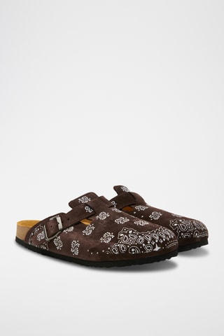 Zuecos de nobuk Folk Capri - Marrón - Diseño ancho