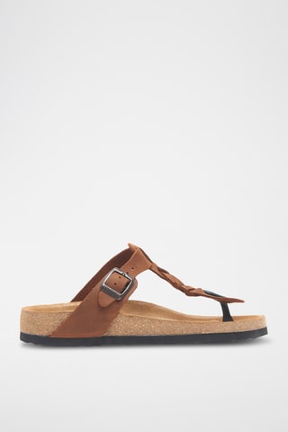 Sandalias de nobuk Guidan - Marrón - Diseño ancho