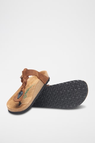 Sandalias de nobuk Guidan - Marrón - Diseño ancho