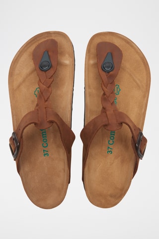 Sandalias de nobuk Guidan - Marrón - Diseño ancho