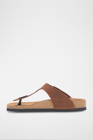 Sandalias de piel Aliz - Marrón - Diseño ancho
