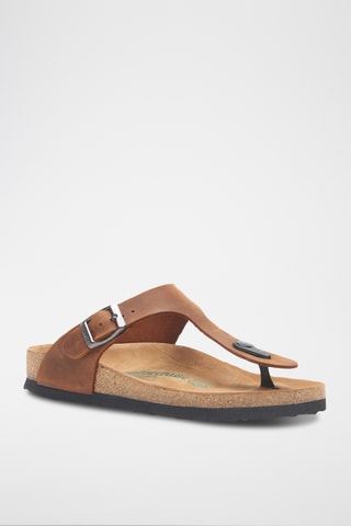 Sandalias de piel Aliz - Marrón - Diseño ancho