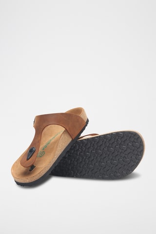 Sandalias de piel Aliz - Marrón - Diseño ancho