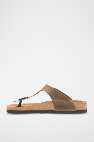 Sandalias de piel Aliz - Camel - Diseño ancho
