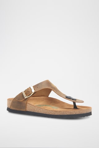 Sandalias de piel Aliz - Camel - Diseño ancho