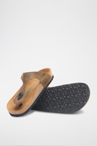 Sandalias de piel Aliz - Camel - Diseño ancho