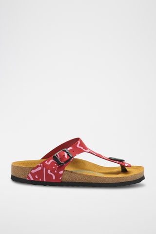 Sandalias de piel Aliz-PR - Rojo - Diseño ancho