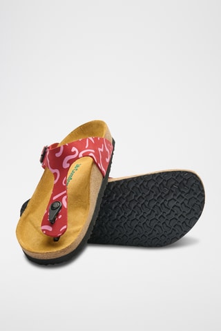 Sandalias de piel Aliz-PR - Rojo - Diseño ancho