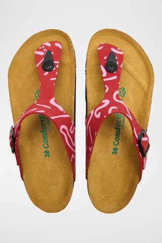 Sandalias de piel Aliz-PR - Rojo - Diseño ancho