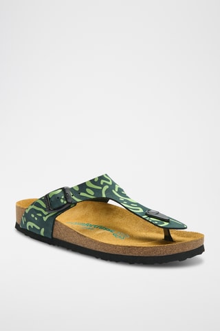 Sandalias de piel Aliz-PR - Azul marino - Diseño ancho