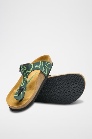Sandalias de piel Aliz-PR - Azul marino - Diseño ancho