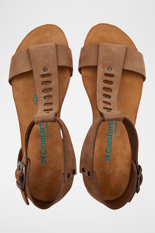 Sandalias de nobuk Macrea - Beige - Diseño estrecho