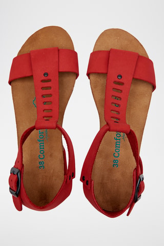 Sandalias de nobuk Macrea - Rojo - Diseño estrecho