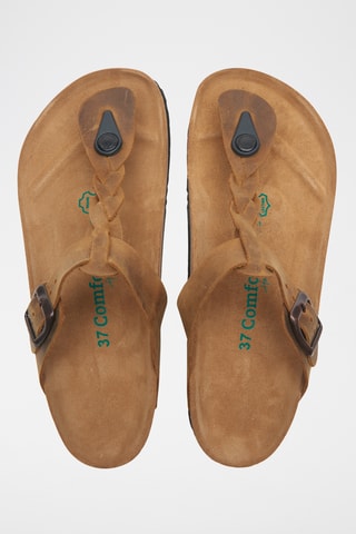 Sandalias de nobuk Guidan - Beige - Diseño ancho