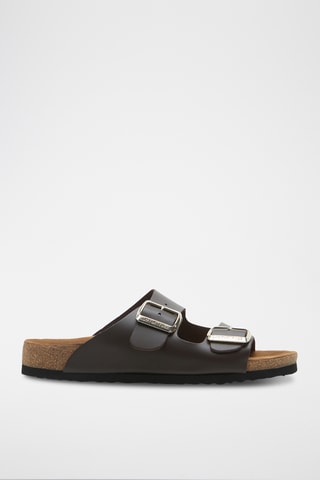 Sandalias de piel napa Bali - Marrón oscuro - Diseño ancho