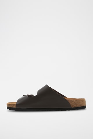 Sandalias de piel napa Bali - Marrón oscuro - Diseño ancho
