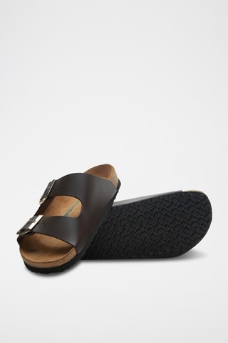 Sandalias de piel napa Bali - Marrón oscuro - Diseño ancho