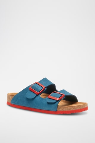 Sandalias de nobuk Bali - Azul marino - Diseño ancho
