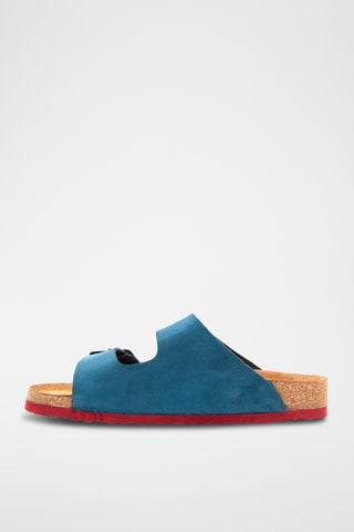 Sandalias de nobuk Bali - Azul marino - Diseño ancho