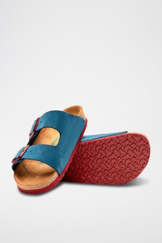 Sandalias de nobuk Bali - Azul marino - Diseño ancho