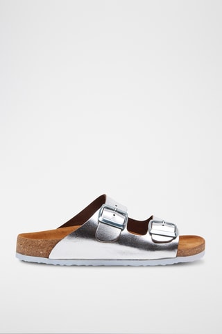 Sandalias de piel Bali - Plateado - Diseño ancho