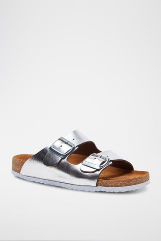 Sandalias de piel Bali - Plateado - Diseño ancho