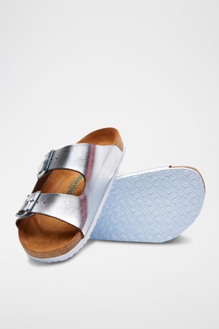 Sandalias de piel Bali - Plateado - Diseño ancho