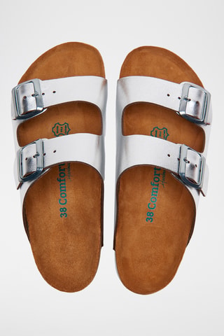 Sandalias de piel Bali - Plateado - Diseño ancho