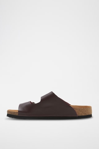 Sandalias de piel napa Bali - Burdeos - Diseño ancho