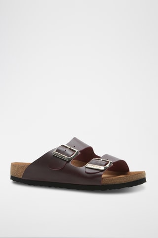 Sandalias de piel napa Bali - Burdeos - Diseño ancho