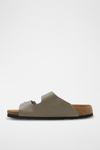 Sandalias de piel napa Bali - Caqui - Diseño ancho