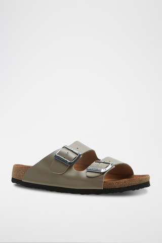 Sandalias de piel napa Bali - Caqui - Diseño ancho