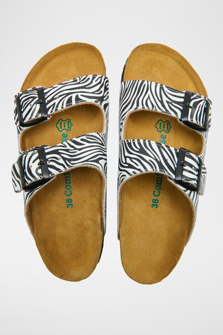 Sandalias de piel napa Bali-PR - Blanco - Diseño ancho