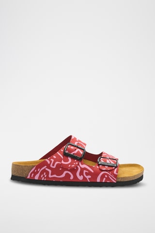 Sandalias de nobuk Bali-PR - Rojo - Diseño ancho