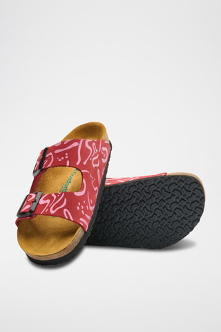 Sandalias de nobuk Bali-PR - Rojo - Diseño ancho