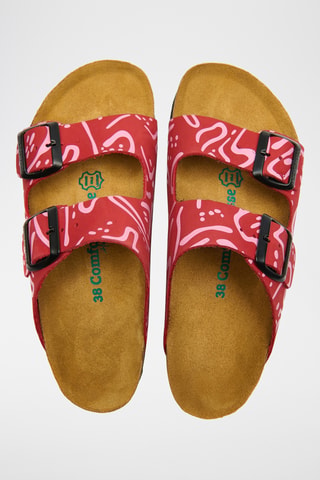 Sandalias de nobuk Bali-PR - Rojo - Diseño ancho