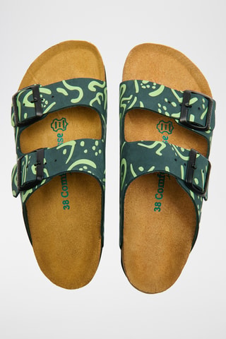 Sandalias de nobuk Bali-PR - Azul marino - Diseño ancho