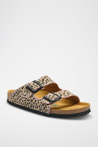 Sandalias de piel napa Bali-PR - Beige - Diseño ancho