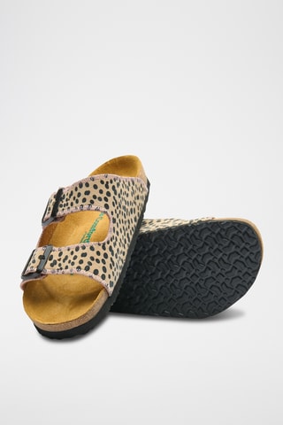 Sandalias de piel napa Bali-PR - Beige - Diseño ancho