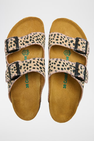 Sandalias de piel napa Bali-PR - Beige - Diseño ancho