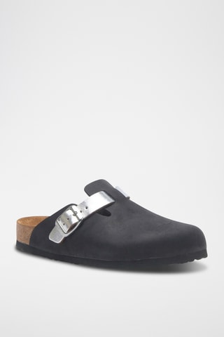 Zuecos de nobuk Capri - Negro - Diseño normal