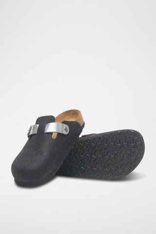 Zuecos de nobuk Capri - Negro - Diseño normal