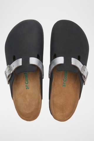 Zuecos de nobuk Capri - Negro - Diseño normal
