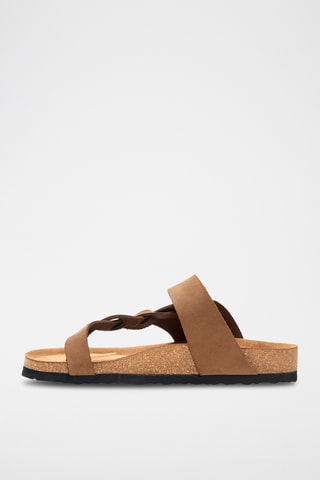 Sandalias de nobuk Gisel - Beige - Diseño ancho